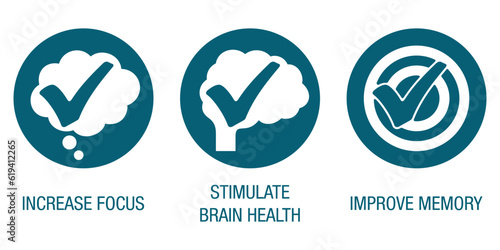 Icons set - Nutrition Supplement for brain