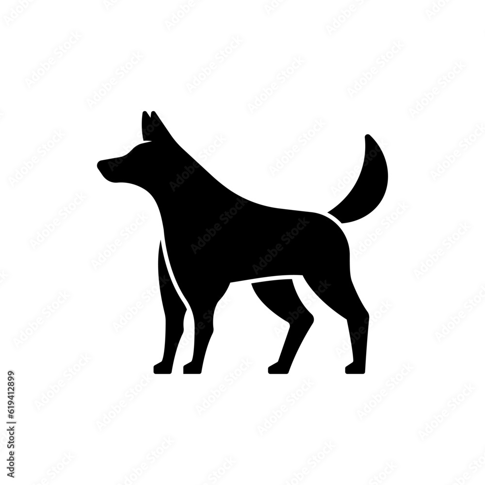 Dog logo isolated on white background.