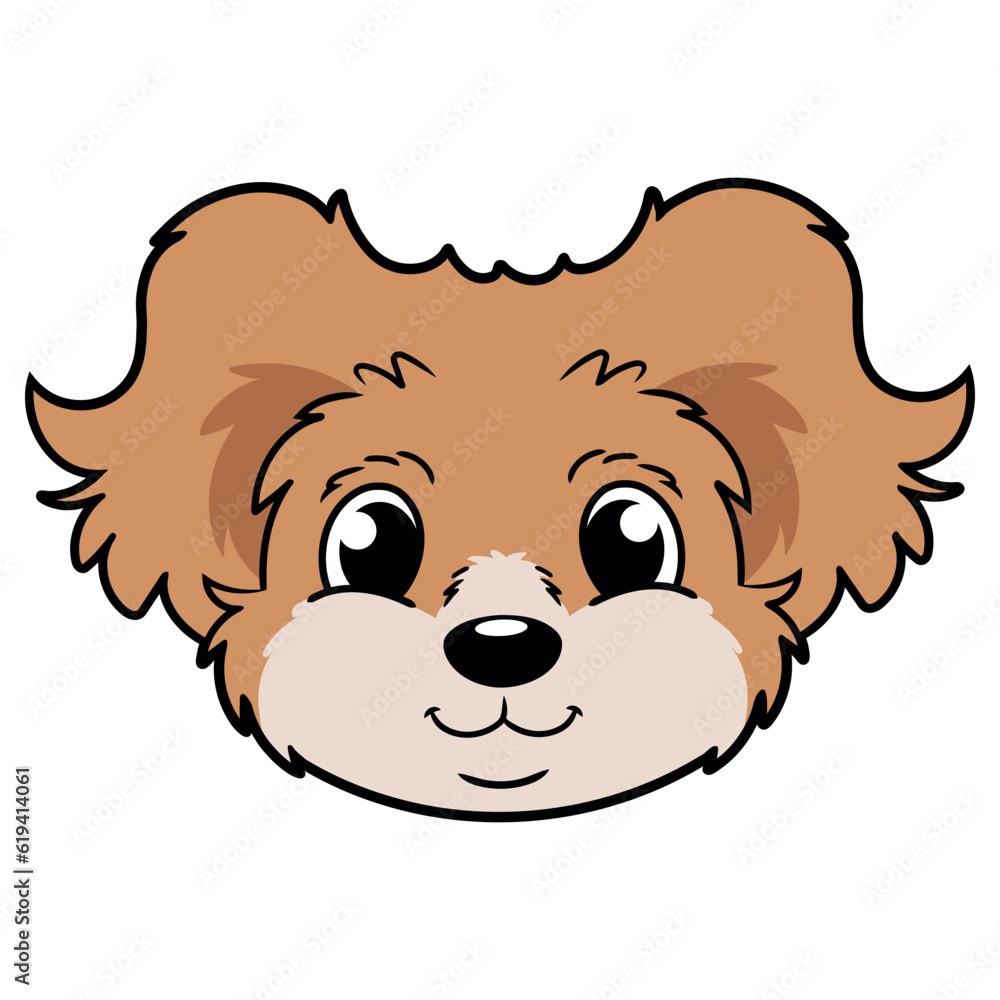 Cute little dog head on white background Cute little dog head on white background