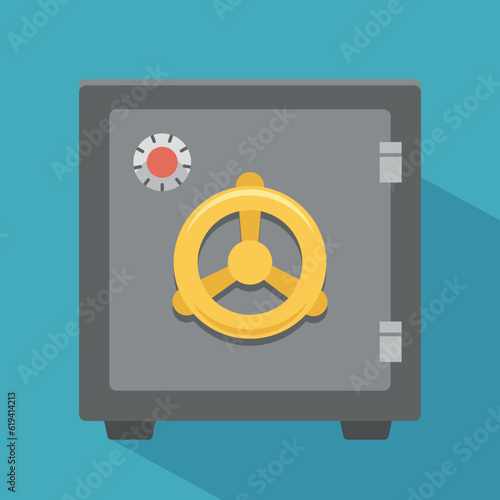 Metal safe flat style icon vector illustration