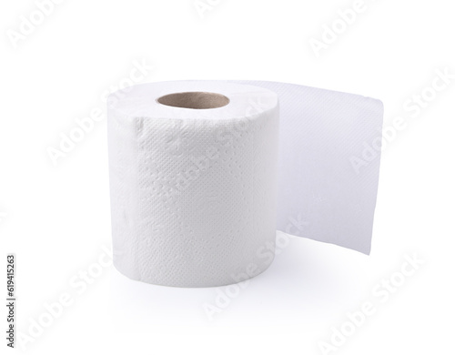 Toilet paper, white tissues on white background