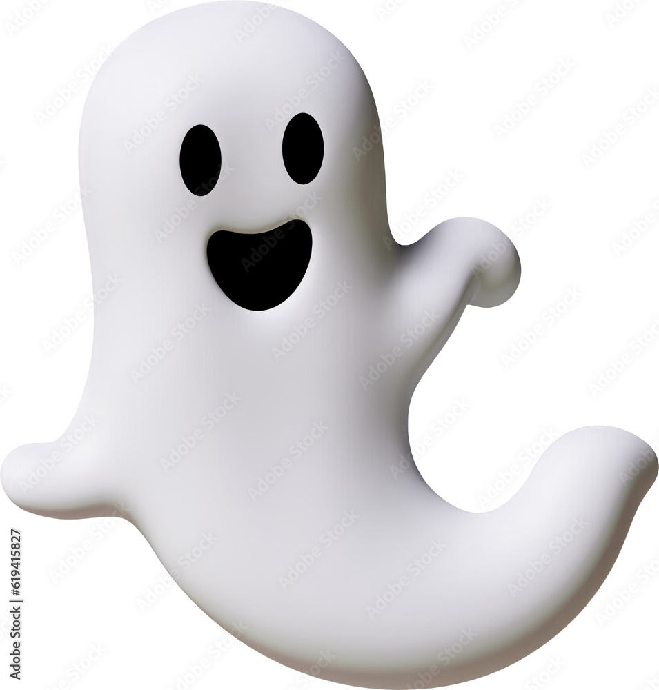 3D Rendering Halloween Illustration - White Ghost of Spirit 3D Rendering Halloween Illustration - White Ghost of Spirit