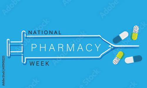 National Pharmacy Week. background, banner, card, poster, template. Vector illustration.