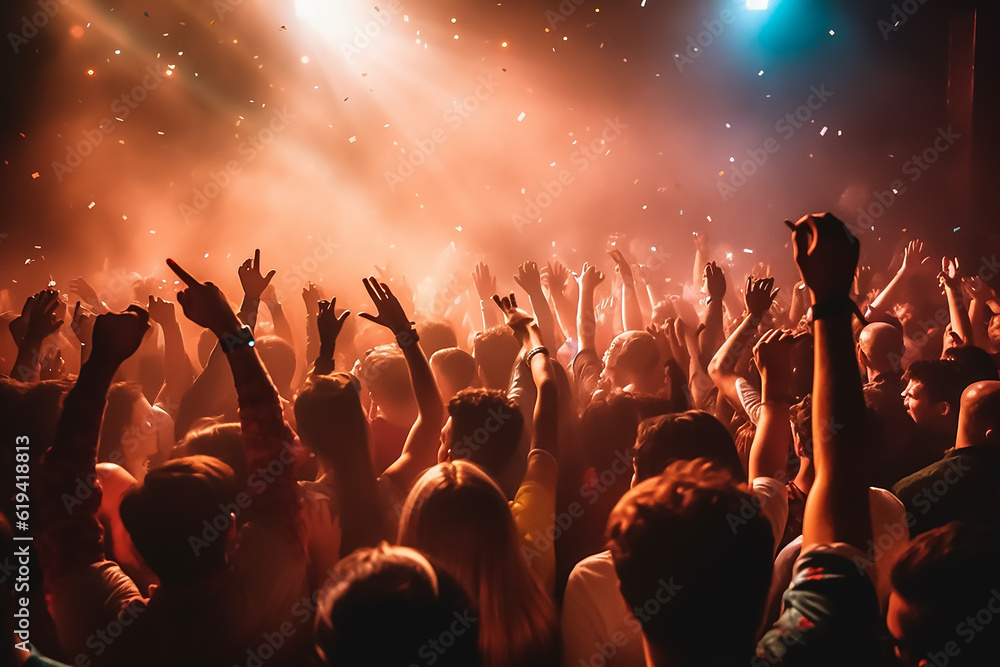 people raising hands in the concert people raising hands in the concert