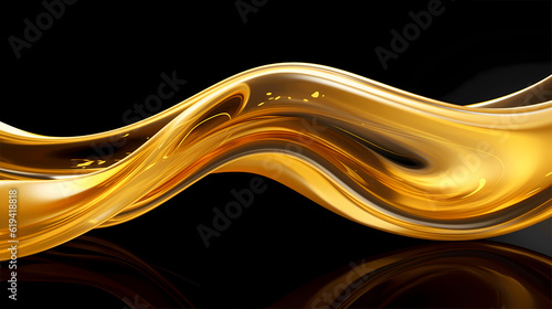 Beauty in Motion, Light Shining on Golding Splash of Oil, Creating Smooth and Elegant Swirls, Ideal for Fuel and Luxury Concepts, generative ai.