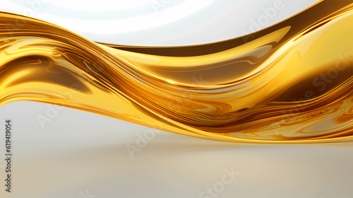 Beauty in Motion, Light Shining on Golding Splash of Oil, Creating Smooth and Elegant Swirls, Ideal for Fuel and Luxury Concepts, generative ai.