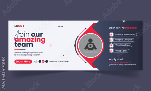 We are hiring job vacancy social media facebook cover and web banner template	