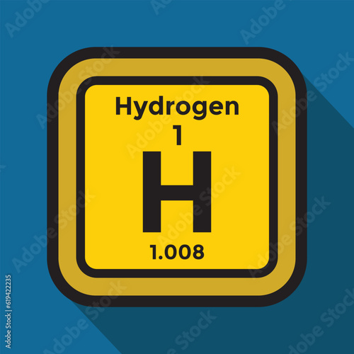 hydrogen periodic table element, chemistry, vector illustration 