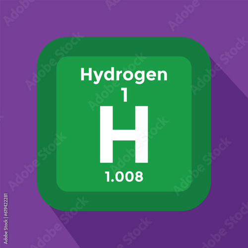 hydrogen periodic table element, chemistry, vector illustration 