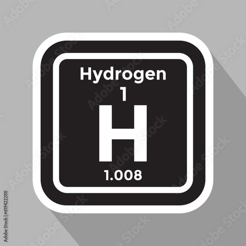 hydrogen periodic table element, chemistry, vector illustration 