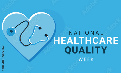 National healthcare quality week. background, banner, card, poster, template. Vector illustration.