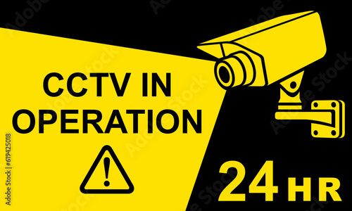 「防犯カメラ作動中」の看板イラスト