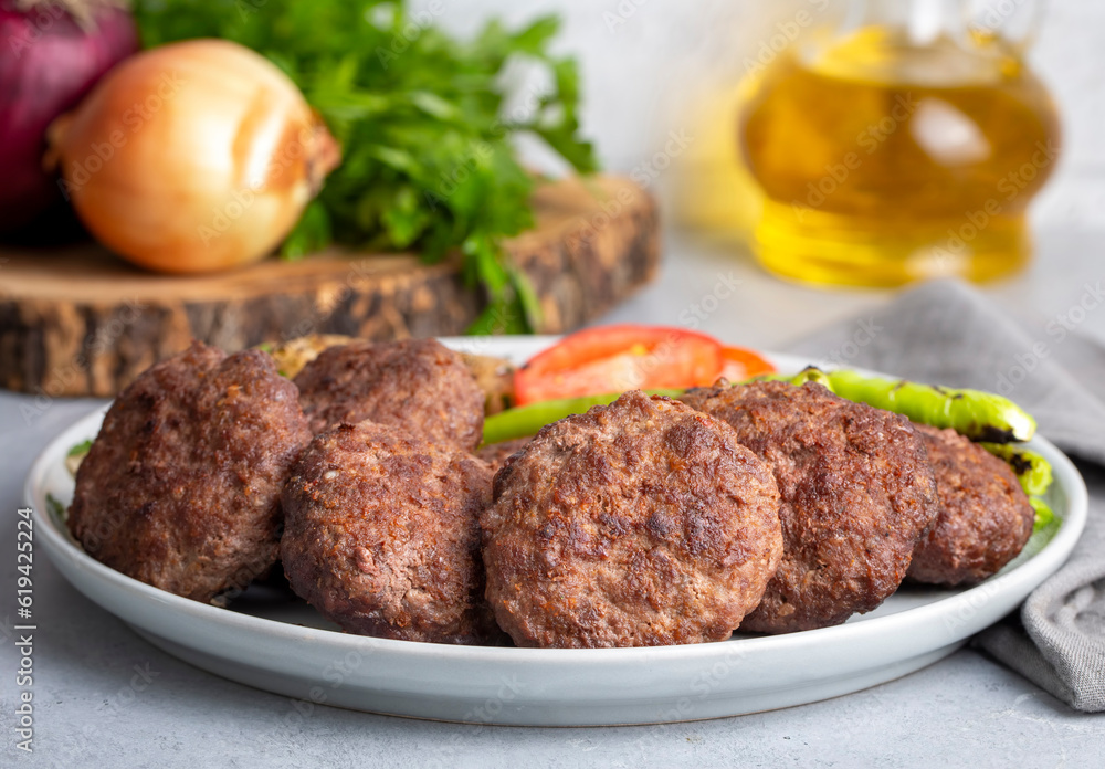 Traditional Turkish food; Turkish meatballs, Turkish name; Akcaabat kofte or kuru kofte) Traditional Turkish food; Turkish meatballs, Turkish name; Akcaabat kofte or kuru kofte)