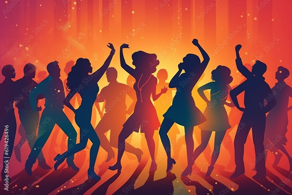 Latin party, dancing people, Generative Ai