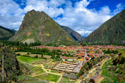 Ollantaytambo village in Sacred Valley, Cusco, Peru photo