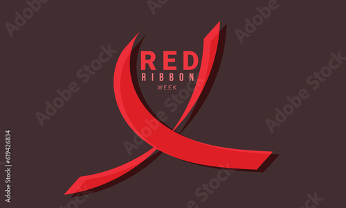 Red Ribbon week. background, banner, card, poster, template. Vector illustration.