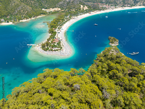 Oludeniz beach, Blue Lagoon aerial, Turkey