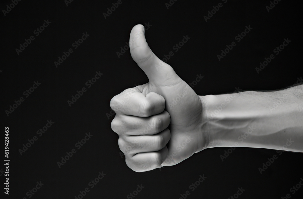 Embracing Positivity: Close-Up of a Hand Giving Thumbs Up, Success, Like, Achievement, Positive Gesture (Generative Ai)