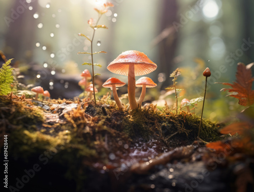 Enchanting Mushroom in a Magical Forest  Generative Ai 