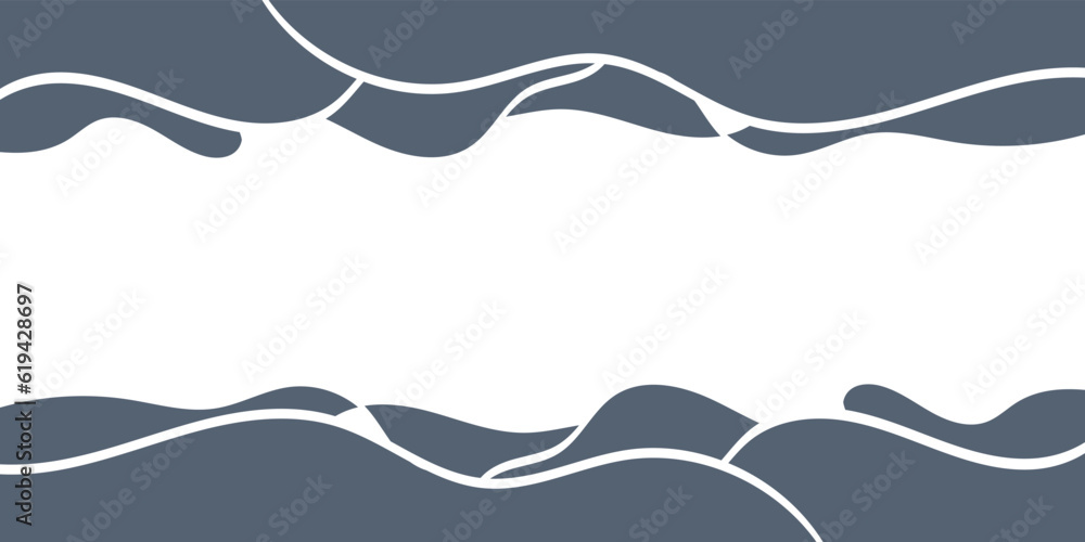 Obraz premium Marine seamless pattern, waves on white background. vector eps 10