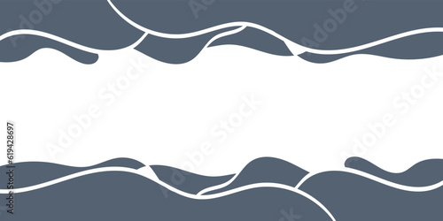 Marine seamless pattern  waves on white background. vector eps 10