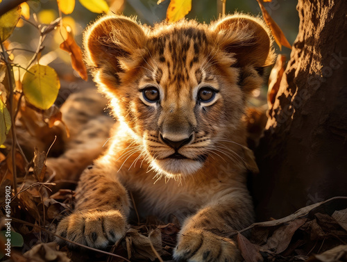 Close-up of a cute lion cub © Venka