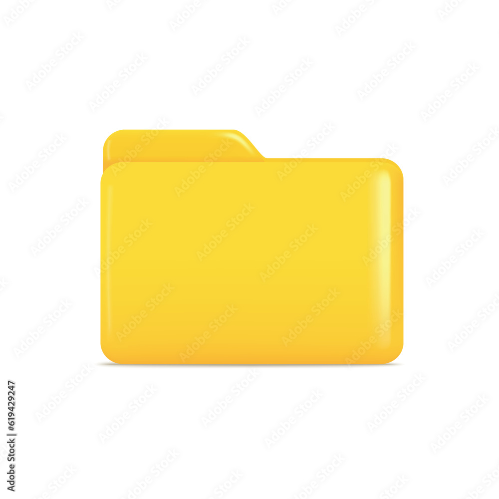 Yellow folder icon . File management, database, data storage concept. Vector Yellow folder icon . File management, database, data storage concept. Vector