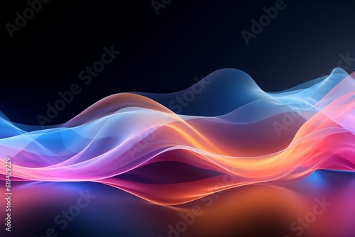 A colorful wave of smoke on a black background. Generative AI
