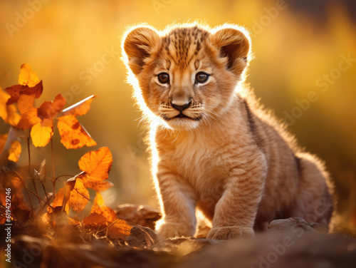 Close-up of a cute lion cub © Veniamin Kraskov