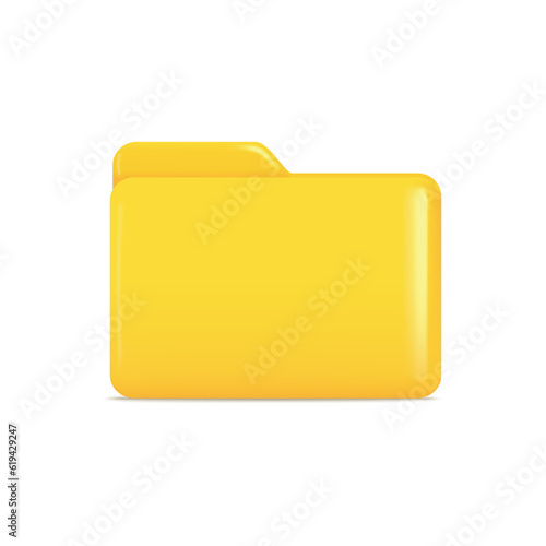 Yellow folder icon . File management, database, data storage concept. Vector