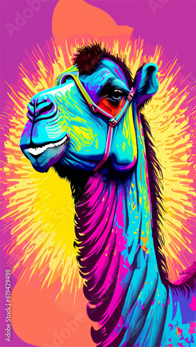 art camel animal color illustration poster design