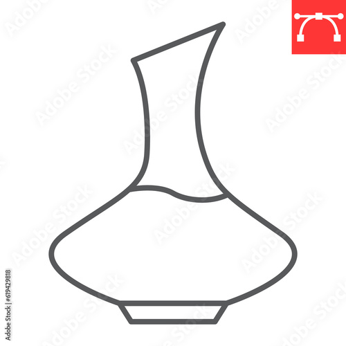 Wine tasting line icon, drink and alcohol, sommelier vector icon, smell test vector graphics, editable stroke outline sign, eps 10.
