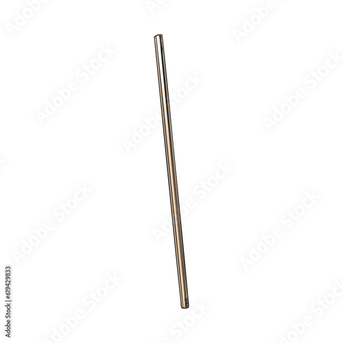 Drinking straw for cocktails and beverages sketch vector illustration isolated.