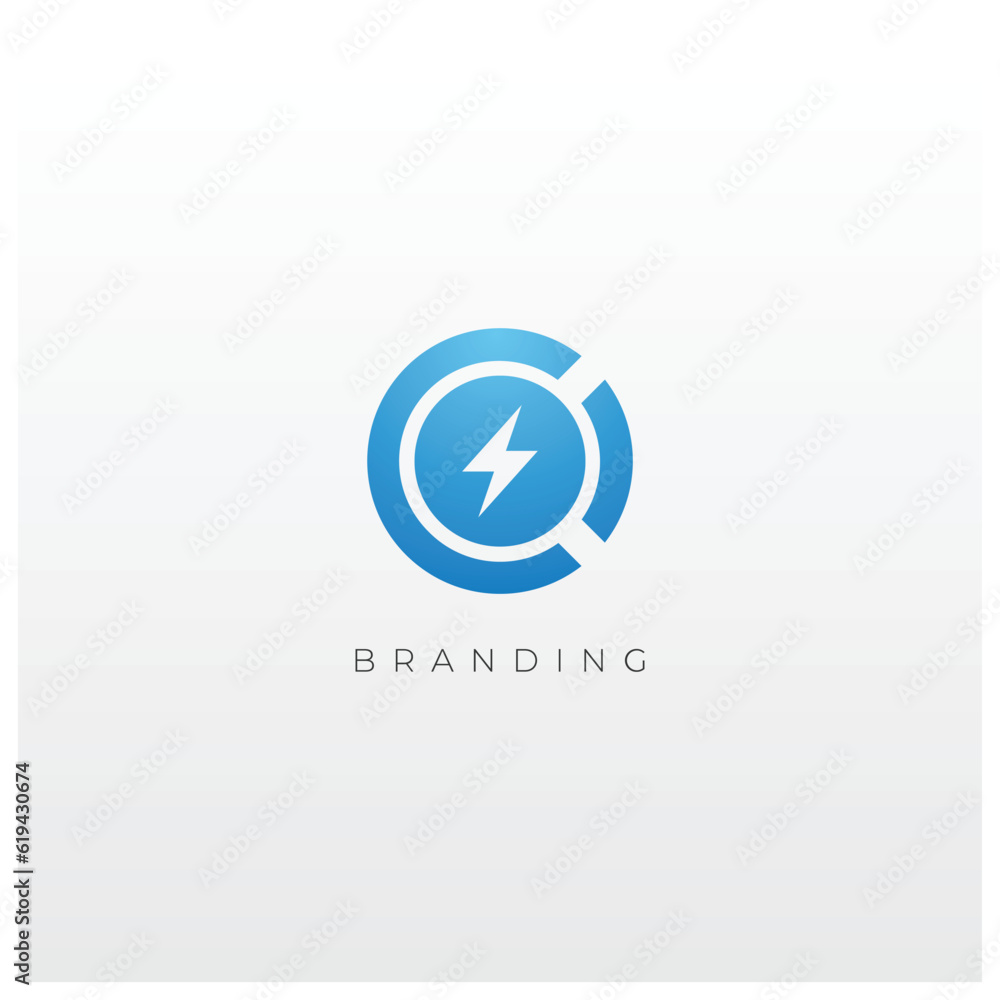 Energy Industrial Technology Vector Logo Concept Energy Industrial Technology Vector Logo Concept