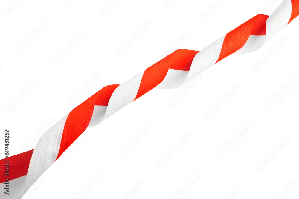 Obraz premium Ribbon with the red and white color of the Indonesian flag