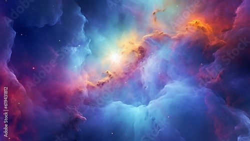 galaxy cosmos abstract multicolored background. Generative AI