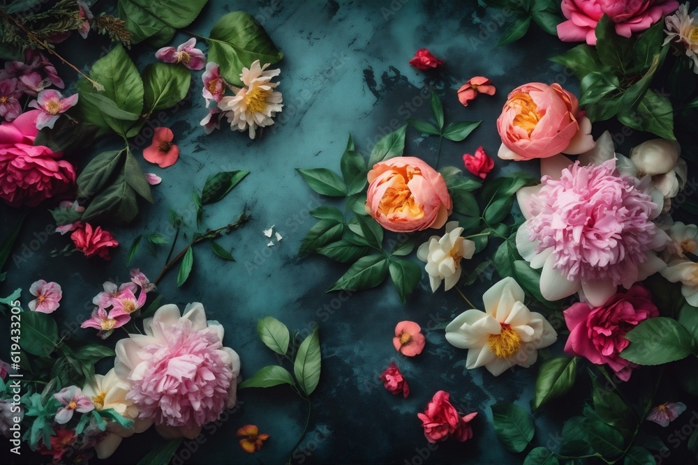 color background flower blossom valentine spring pastel design summer watercolor peonies. Generative AI. color background flower blossom valentine spring pastel design summer watercolor peonies. Generative AI.