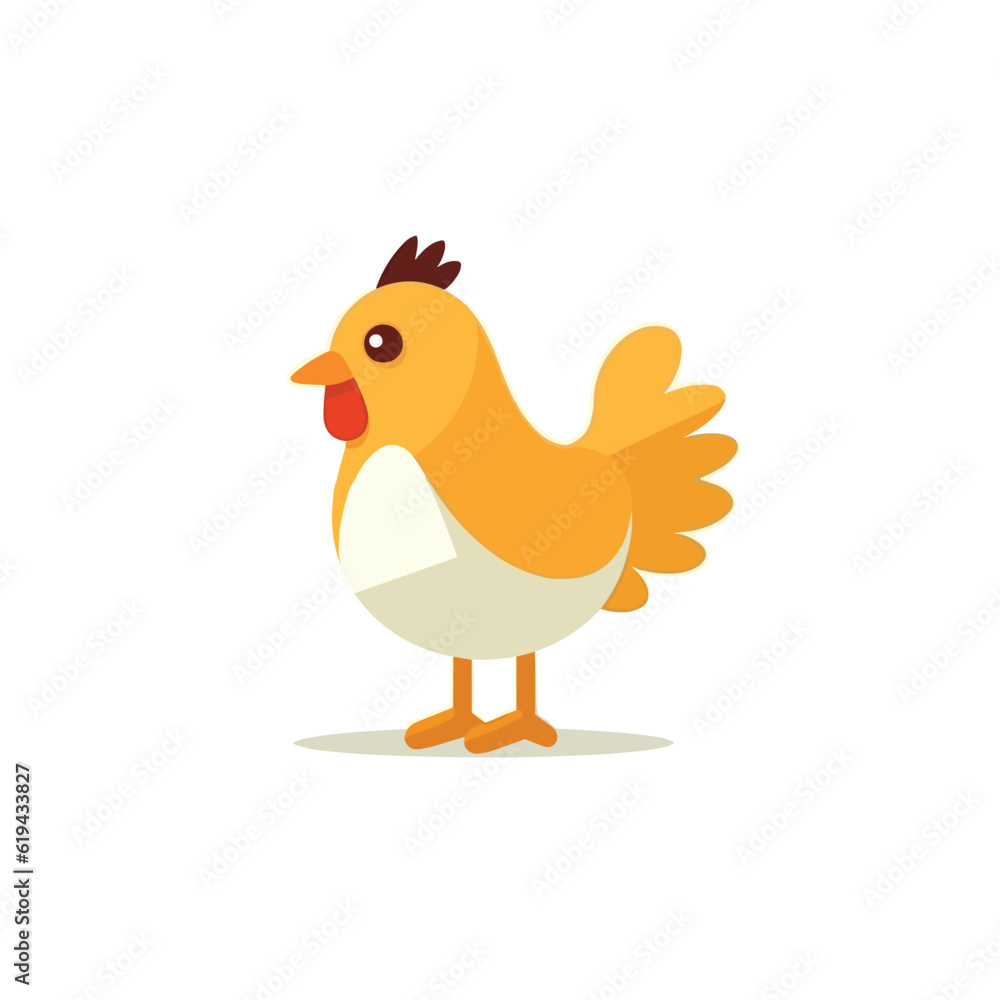 Little yellow chicken vector illustration isolated