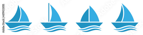 Ship icon. Boat icon. Ocean icon, vector illustration
