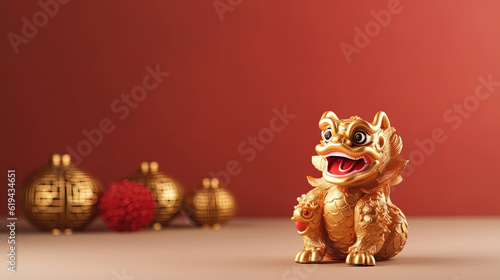 Chinese new year still life of dragon celebration