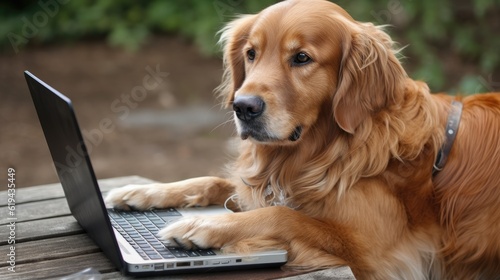 Dog working on laptop © ZEKINDIGITAL