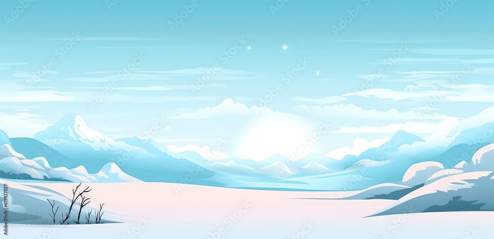 Beautiful winter landscape, generative ai Beautiful winter landscape, generative ai
