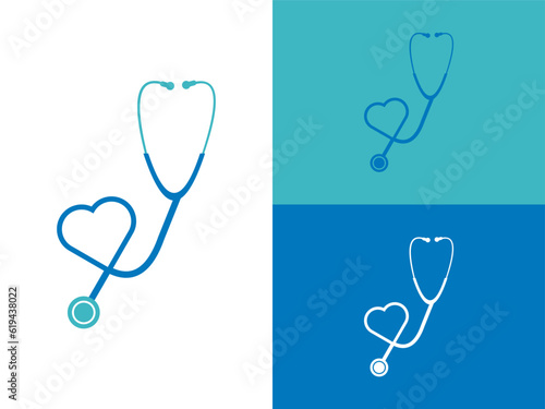 Medical stethoscope logo icon vector illustration 
