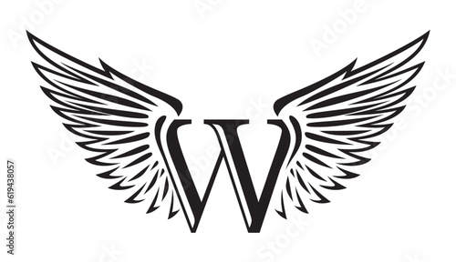 Letter W with wings for your projects