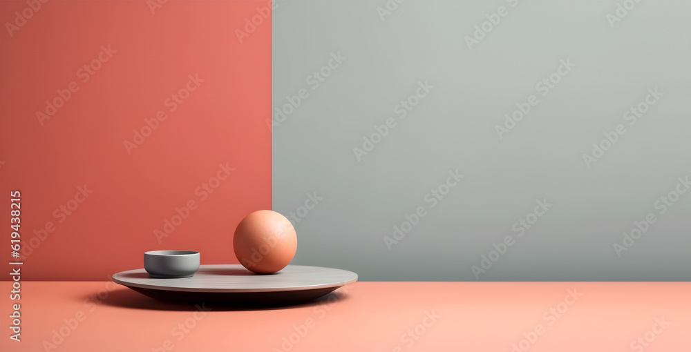 Creative mock concept. Empty pastel muted abstract large empty textured wall room with deco on table. Banner template for product presentation. Mock up 3D rendering
Creative mock concept. Empty pastel muted abstract large empty textured wall room with deco on table. Banner template for product presentation. Mock up 3D rendering