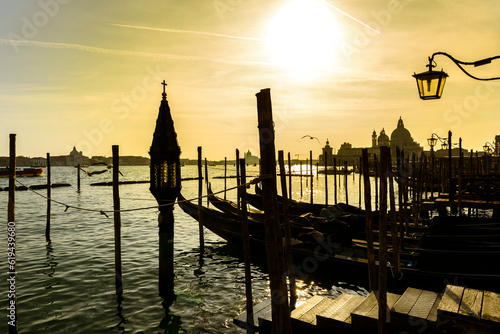 Gondole, Sunset, Venice, Italy, Europe