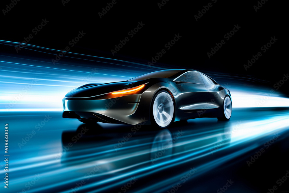 An electric, elegant and ecological car. Modern design and clean lines.