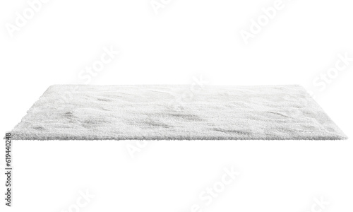 Modern white throw rug with high pile. 3d render