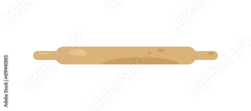 Wooden rolling pin for rolling out dough.
Vector illustration on the theme of confectionery and bakery equipment.
Vector eps 10 on a white background.
