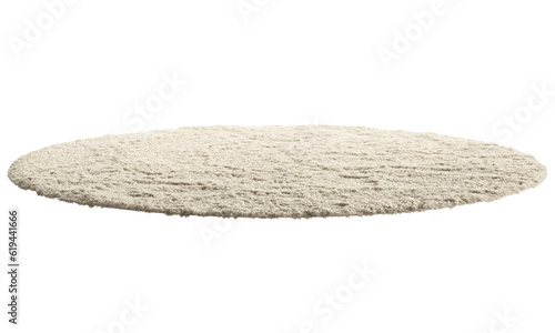 Modern light beige throw rug with high pile. 3d render